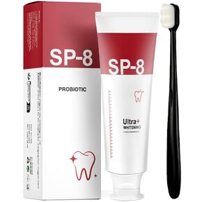 SP 8 Probiotic Toothpaste Whitening - Ultra Whitening Toothpastec, Fresh Breath, Deep Cleaning Care, Sp 8 Toothpaste with Toothbrush