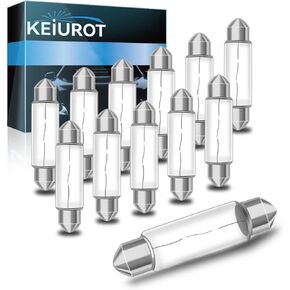 Under Cabinet Light Bulb T3 44MM Festoon Bulb 12V 10W, UnderCabinet Bulb Xenon Festoon Light Bulb for Kitchen Boat Marine Ceiling Light Bath Lights 2700K,12Pack
