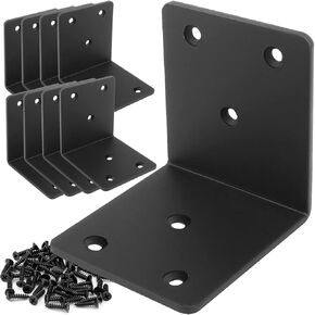 20Pcs Black Angle Bracket 2"x2"x2", Stainless Steel L Brackets for Wood, Heavy Duty Corner Brackets Metal Corner Brace for Bed Furniture Bookshelf