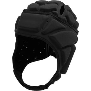 Rugby Helmet Headguard Soft Headgear Padded for Youth & Adult Adjustable 7v7 Flag Football Soccer Goalie Shell Padding Anti-Collision Cap Riding Skateboard Outdoor Sports