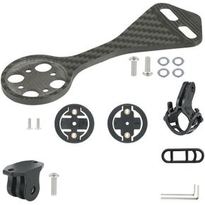 Bike Computer Mount, Carbon Fiber Out Front Bike Computer Combo Extended Mount for Garmin/for Bryton Computer GPS Holder (Style 1)