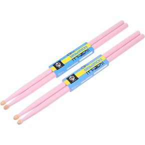 MAGICLULU 2 Pairs Maple Wood Drumsticks 5A Maple Drumsticks Pink Maple Percussion Drum Sticks for Kids Adults Drummers