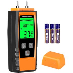 XRCLIF Wood Moisture Meter, Wood Moisture Meter for Lumber Walls Logs, Firewood Moisture Detector Caravans Lumber Concrete Floors, Moisture Detector for Drywall
