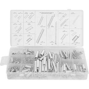 200Pcs Spring Assortment Set 20 Sizes Extension Tension Compression Spring Assortment Metal Springs Kit with Box,Spring