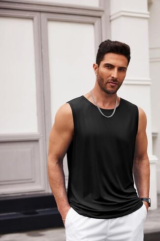 COOFANDY Mens Casual Tank Tops Moisture Wicking Muscle Sleeveless Shirts Soft Bamboo Viscose Tank Shirt 2 Pack in Saudi Arabia