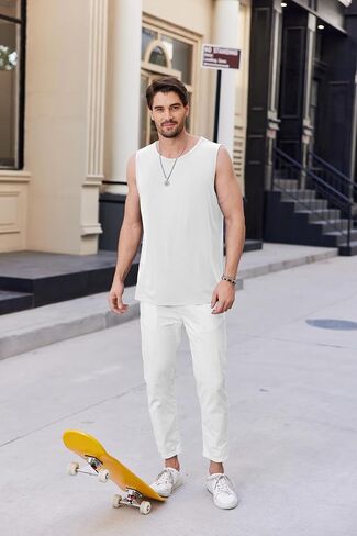 COOFANDY Mens Casual Tank Tops Moisture Wicking Muscle Sleeveless Shirts Soft Bamboo Viscose Tank Shirt 2 Pack in Saudi Arabia