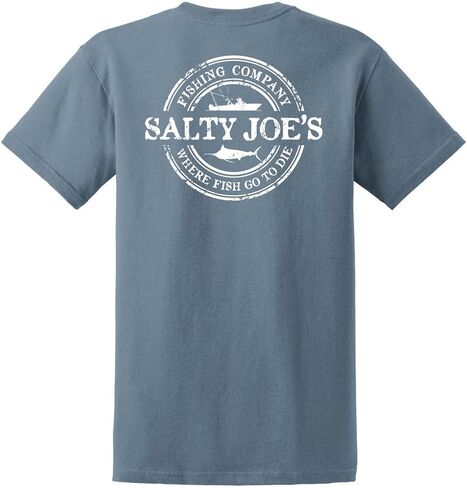 مالح Joes Men's Fishing Co. Logo Tees الثقيل القطن in Kuwait