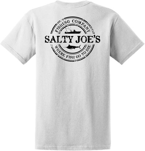 مالح Joes Men's Fishing Co. Logo Tees الثقيل القطن in Kuwait