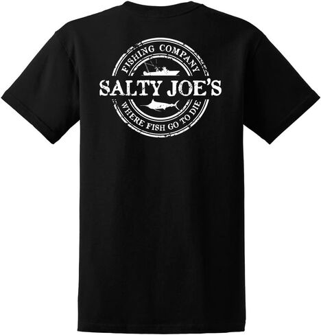 مالح Joes Men's Fishing Co. Logo Tees الثقيل القطن in Kuwait