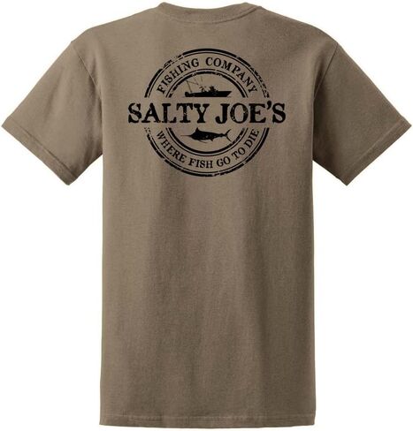 مالح Joes Men's Fishing Co. Logo Tees الثقيل القطن in Kuwait