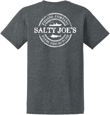 مالح Joes Men's Fishing Co. Logo Tees الثقيل القطن in Kuwait
