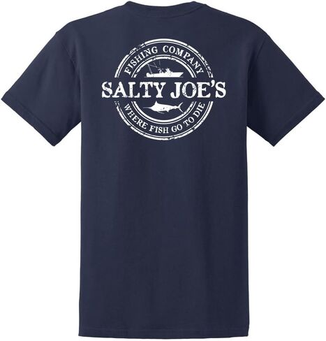 مالح Joes Men's Fishing Co. Logo Tees الثقيل القطن in Kuwait
