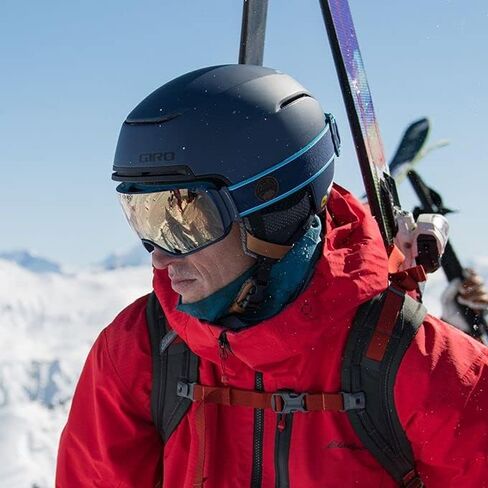 Giro Article Asian Fit Ski Goggles - نظارات التزلج على الجليد للرجال - حزام أحادي في منتصف الليل مع عدسات أشعة تحت الحمراء/حية in Kuwait