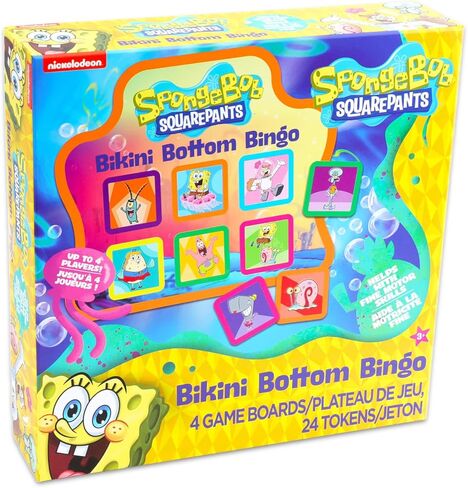 Spongebob Bingo for Kids - حزمة مع لعبة Spongebob Board مع 4 لوحات ألعاب ، قطع ألعاب ، ملصقات ، المزيد | Spongebob Squarepants Bingo مجموعة للأطفال الصغار والأولاد والبنات in Kuwait