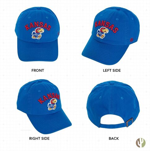 Desert Cactus University of Kansas Baseball Hat Jayhawks KU Brimmed Embroidered Hats Cap Adjustable Cloth Strap Adult Type B in Saudi Arabia