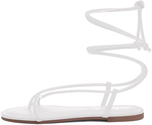 Shoe Land Womens SL-Auday Lace Up Flat Sandals Open Toe Wrap Ankle Strap Shoes in Saudi Arabia