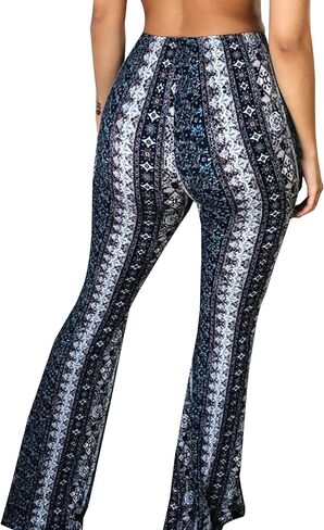 YUZIBAO Women's Flare Yoga Leggings High Waisted Boho Palazzo Wide Leg Pants Bell Bottoms in Kuwait