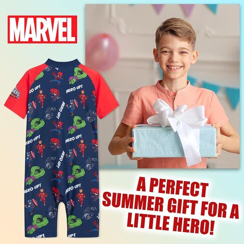 Marvel Rash Guard Swimsuit ، أساسيات العطلات الصيفية للأطفال ، ملابس ملابس الأطفال كاملة in Saudi Arabia