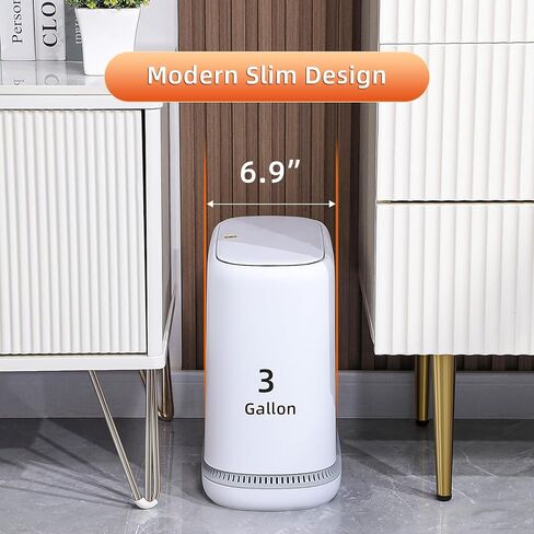 سلة المهملات الصغيرة الحمام مع غطاء ، 12 لتر/ 3.2 جالون علبة القمامة النحيفة ، سلة نفايات سلة المهملات الصغيرة مع غطاء منبثق لغرفة النوم ، الحمام ، المطبخ ، غرفة المعيشة ، المكتب in Kuwait