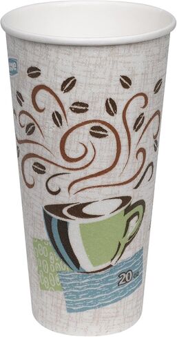 Dixie Perfectouch 20 أوقية. الورق المعزول فنجان القهوة الساخن من GP Pro (Georgia-Pacific) ، ضباب القهوة ، 5320 سم ، 500 عدد (25 كوب لكل غلاف ، 20 أكمام لكل حالة) ، تصميم ضباب القهوة in Kuwait