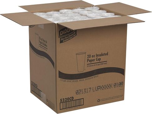 Dixie Perfectouch 20 أوقية. الورق المعزول فنجان القهوة الساخن من GP Pro (Georgia-Pacific) ، ضباب القهوة ، 5320 سم ، 500 عدد (25 كوب لكل غلاف ، 20 أكمام لكل حالة) ، تصميم ضباب القهوة in Kuwait