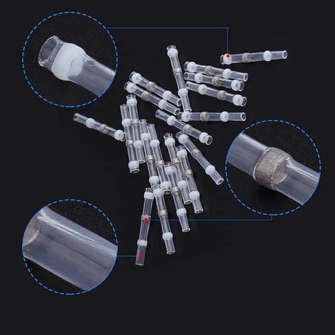 100pcs 26-24Awg Solder Seal Wire Monitors ، Marine Automotive Heat Heat Shrink Butt Terminal Kit in Saudi Arabia
