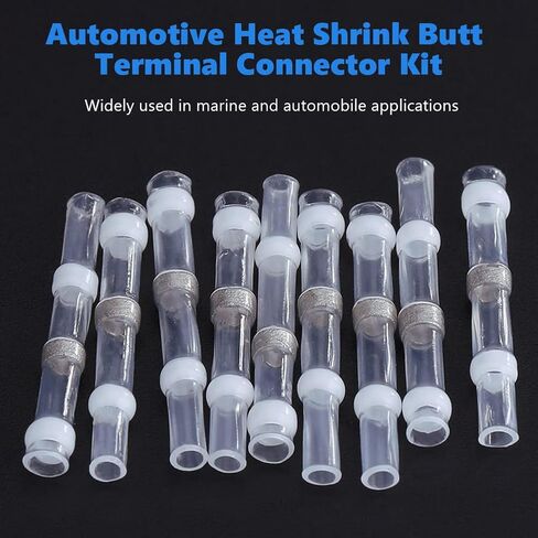 100pcs 26-24Awg Solder Seal Wire Monitors ، Marine Automotive Heat Heat Shrink Butt Terminal Kit in Saudi Arabia