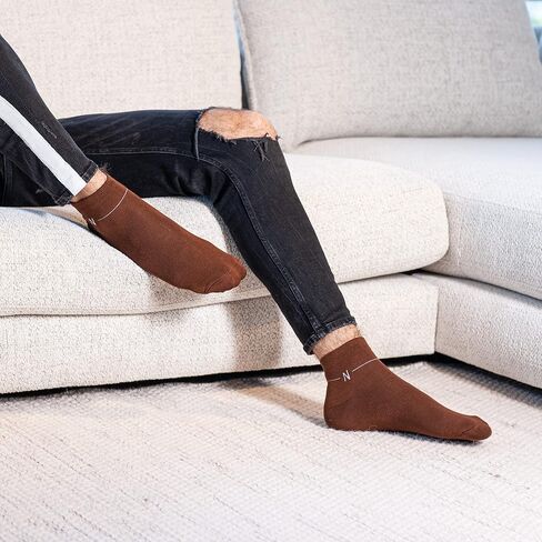 جوارب NUDUS UnderWEAR للرجال من الخيزران الكلاسيكي، علبة هدايا مكونة من 5 أزواج - ناعمة جدًا، رفيعة، قابلة للتنفس in Saudi Arabia