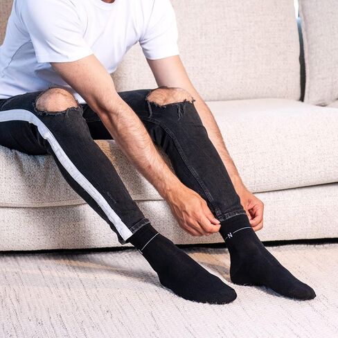 جوارب NUDUS UnderWEAR للرجال من الخيزران الكلاسيكي، علبة هدايا مكونة من 5 أزواج - ناعمة جدًا، رفيعة، قابلة للتنفس in Kuwait