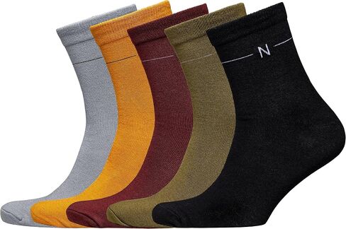 جوارب NUDUS UnderWEAR للرجال من الخيزران الكلاسيكي، علبة هدايا مكونة من 5 أزواج - ناعمة جدًا، رفيعة، قابلة للتنفس in Kuwait