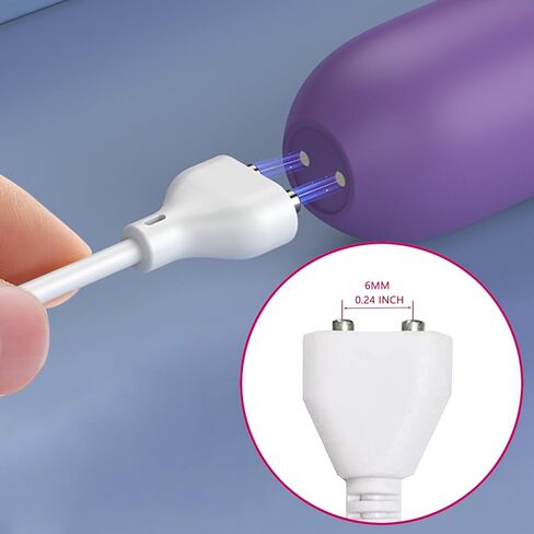 كابل شاحن USB DC المغناطيسي - سلك شحن بديل متين - للألعاب القابلة لإعادة الشحن مدلك فرشاة الأسنان الكهربائية منظف الوجه الكهربائي 6 مم/0.24 بوصة in Kuwait