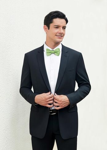 HISDERN Bow Ties for Men Polka Dot Selftie Bowtie and Pocket Square Classic Business Tuxedo Wedding Bowties Handkerchief in Kuwait