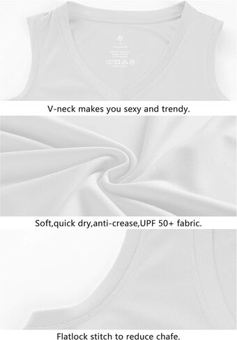 غلاف Bubbllemime للسيدات القصير/بلا أكمام UPF 50+ V الرقبة THERIC THERET TOPS TOPS TOPS TOPS TOPRES in Kuwait