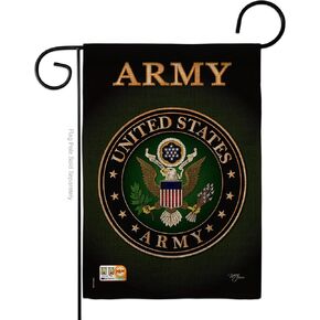 Army Burlap Garden Flag Armed Forces Rangers United State American Military Veteran Retire Official Small Decorative Gift Yard House Banner Double-Sided Made In USA 13 X 18.5