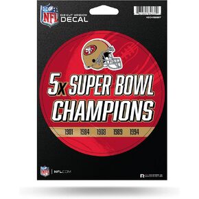 Rico Industries NFL unisex-adult 5-Time Super Bowl Champions Die Cut Vinyl Decal