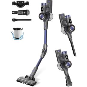 Cordless Vacuum Cleaner, 28KPa Stick Vacuum Cordless Rechargeable with Bendable Wand, LED Headlight, 3-Speed Power Control, Wireless Vacuum Cleaners for Hardwood Floor, Pet Hair, Carpet