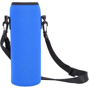 BORDSTRACT Bottle Sleeve, Neoprene Water Bottle Carrier with Adjustable Sling Strap, 34oz/1000ML Water Bottle Insulated Cover, Water Bottle Holder for Outdoor (Blue)