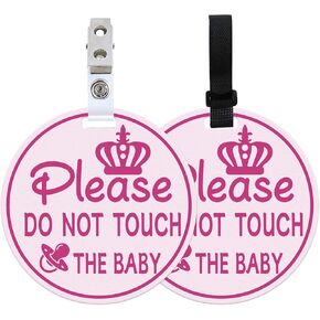 pligreat 2 مجموعات من فضلك لا تلمس علامة الطفل للبنات المولودات الفتيات الفتيات الوردي in Kuwait