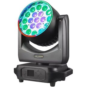 Led 19Pcs 250W Zoom Wash with Aperture DMX Moving Head Light Stage light For Party Dj Bar Wedding Nightclub Disco Wash Effect (1Light) ﻿
