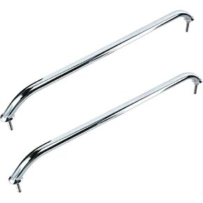 Amarine Made 2-Pack 12", 16", 18" Polished Stainless Heavy Duty Oval Boat Marine Grab Handle Hand Rail with Flange & Stud (12 ")