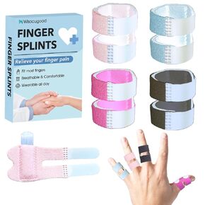 4Pcs Color Thumb Finger Splint, Trigger Finger Splints, Finger Brace,Injured Mallet Finger,Broken Fingers Straightening,Pain Relief,Arthritis or Support for Fingers,Suitable for thumb, Index, Middle, Ring, Pinky Finger