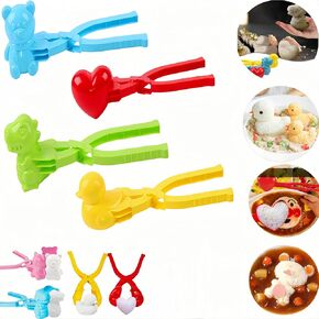4Pack Sushi Plates Duck Rice Mold with Handle, Rice Duck Mold DIY Sushi Molds Animal Rice Tool, Animal Shapes Sushi Mold, Duck Snowball Maker Clip for Kids Boys Girls Toddler Adults
