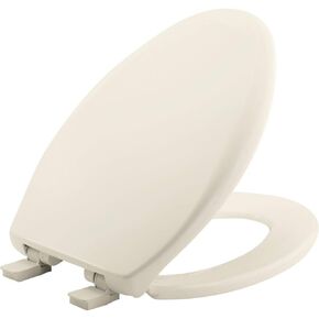 Bemis Affinity Slow Close Toilet Seat, Easy Clean Hinges and Adjustable Perfect Fit Plastic Seat, Elongated, Biscuit
