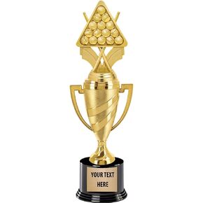 Billiards Trophy, 14" Gold Cup Billiards Pool Trophies, Enter Your Own Engraving Prime