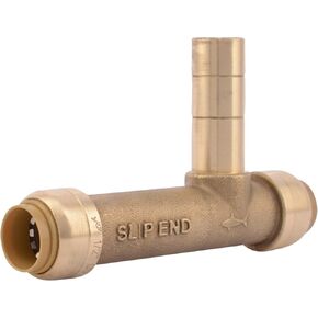 SharkBite 1/2 Inch x 1/2 inch x 1/2 Inch CTS Service Slip Tee Adapter, Push to Connect Brass Plumbing Fitting, U4482LFA