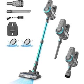 DEVOAC Cordless Vacuum Cleaner, Ultra-Lightweight Stick Vacuum, 2200mAh Battery Up to 40mins Runtime, 6 in 1 Powerful Handheld Vacuum for Home Hard Floor Carpet Pet Hair (Green)
