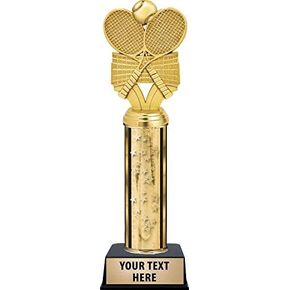 Crown Awards Tennis Racquet Trophy, Gold Stars Tennis Trophies with Custom Engraving Included Prime
