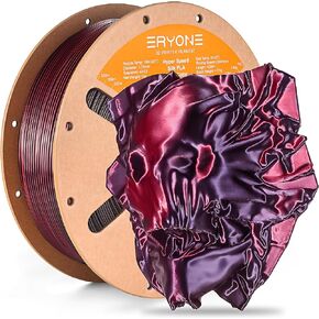 ERYONE High Speed Filament Silk PLA Filament for 3D Printer 1.75mm +/-0.03mm, Rapid PLA 3D Printing Filament, 30-500mm/s Hyper Speed PLA 1kg(2.2LBS)/Spool, HS Silk Dual Black & Red