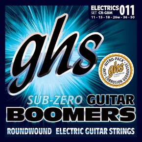GHS Strings Sub Zero Guitar Boomers Electric Guitar Strings (CR-GBM), Medium, 11-50