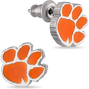 Stone Armory Clemson Paw Earrings - Clemson Stud Earrings for Women - Hypoallergenic Earrings for Sensitive Ears - Clemson Tiger Gifts for Women